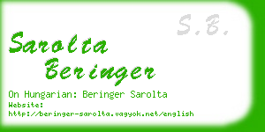 sarolta beringer business card